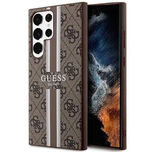 Guess GUHCS23LP4RPSW S23 Ultra S918 brown/brown hardcase 4G Printed Stripe - Cell phone cases and covers<<<HurtelXML