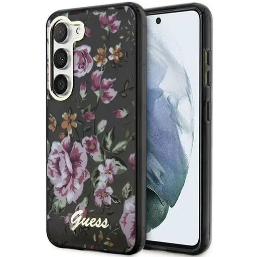 Guess GUHCS23MHCFWSK S23+ S916 black/black hardcase Flower Collection - Cell phone cases and covers<<<HurtelXML