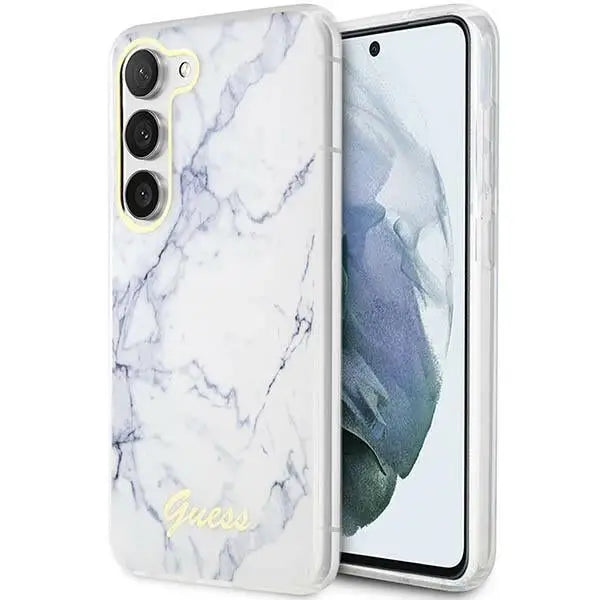 Guess GUHCS23MPCUMAH S23+ S916 white/white hardcase Marble - Cell phone cases and covers<<<HurtelXML