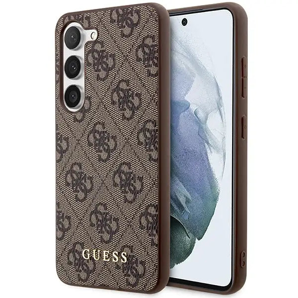 Guess GUHCS23SG4GFBR S23 S911 brown/brown hard case 4G Metal Gold Logo - Cell phone cases and covers<<<HurtelXML