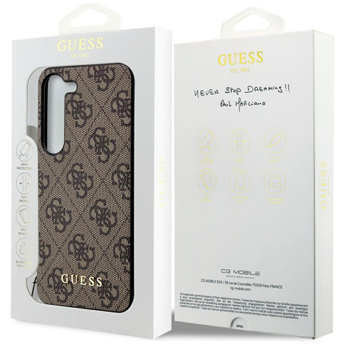 Guess GUHCS23SGF4GBR S23 S911 brown/brown hardcase 4G Charms Collection - Cell phone cases and covers<<<HurtelXML