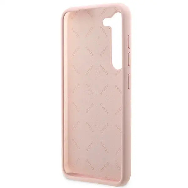 Guess GUHCS23SLSLMGPP S23 S911 pink/pink hardcase Silicone Script Metal Logo - Cell phone cases and covers<<<HurtelXML
