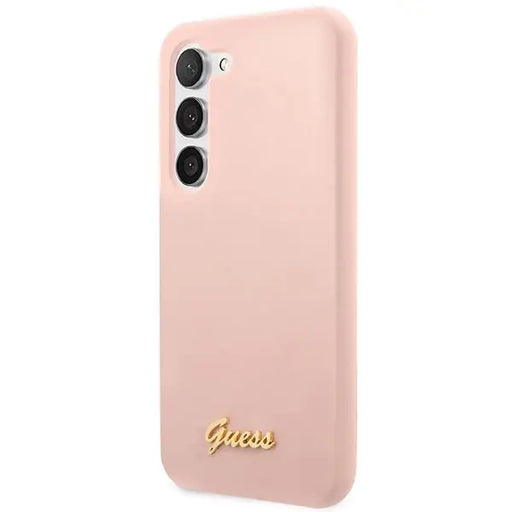 Guess GUHCS23SLSLMGPP S23 S911 pink/pink hardcase Silicone Script Metal Logo - Cell phone cases and covers<<<HurtelXML