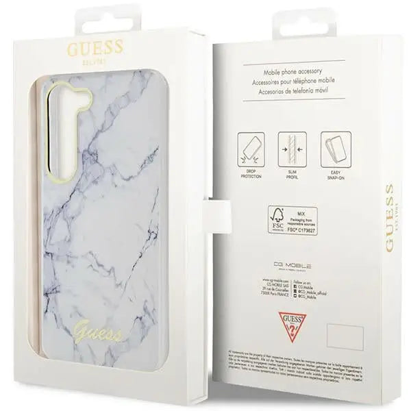 Guess GUHCS23SPCUMAH S23 S911 white/white hardcase Marble - Cell phone cases and covers<<<HurtelXML