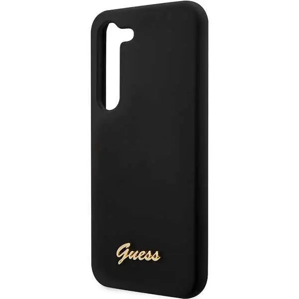 Guess GUHCS23SSLSMK S23 S911 black/black hardcase Silicone Vintage Gold Logo - Cell phone cases and covers<<<HurtelXML