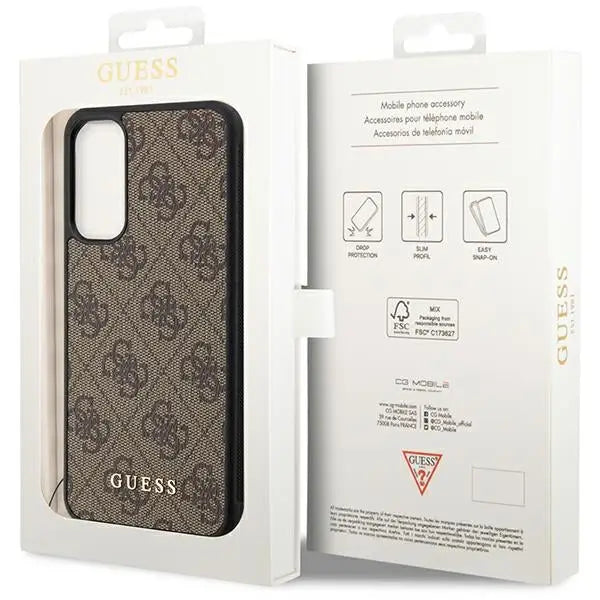 Guess GUHCSA34GF4GBR A34 5G A346 brown/brown hardcase 4G Charms Collection - Cell phone cases and covers<<<HurtelXML