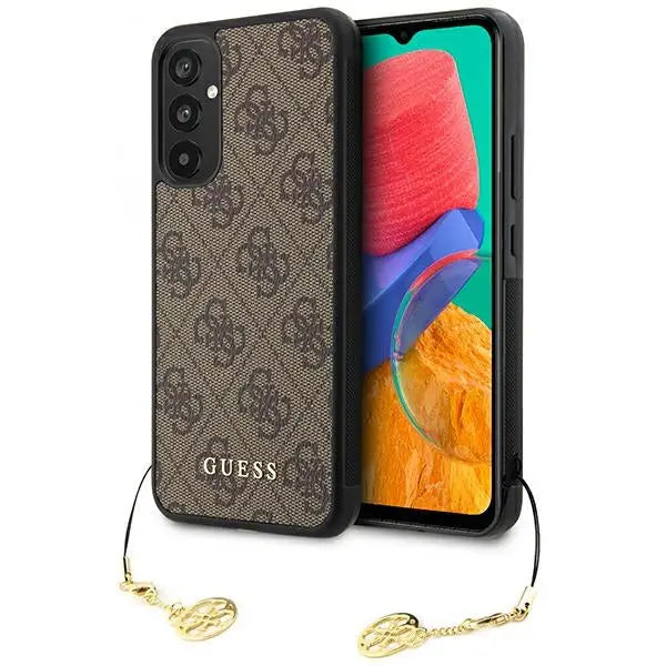 Guess GUHCSA34GF4GBR A34 5G A346 brown/brown hardcase 4G Charms Collection - Cell phone cases and covers<<<HurtelXML