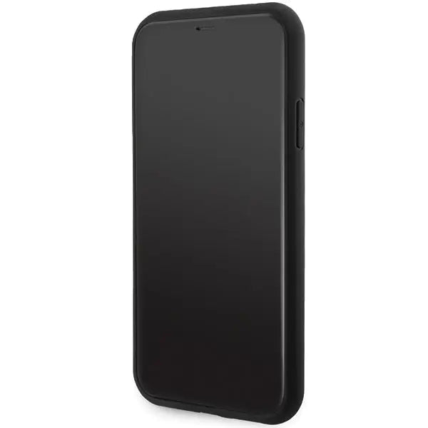 Guess GUHMN61G4GFRK iPhone 11 6.1’’ / Xr black/black hardcase 4G Collection Leather Metal Logo MagSafe - Cell phone
