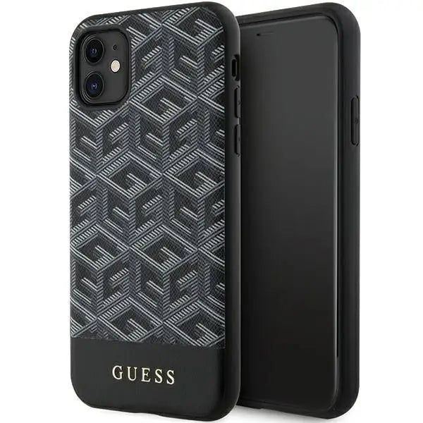 Guess GUHMN61HGCFSEK iPhone 11 / Xr 6.1’’ black/black hardcase GCube Stripes MagSafe - Cell phone cases