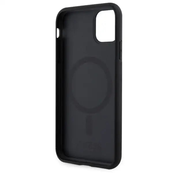 Guess GUHMN61P4RPSK iPhone 11 / Xr black/black hardcase 4G Printed Stripes MagSafe - Cell phone cases
