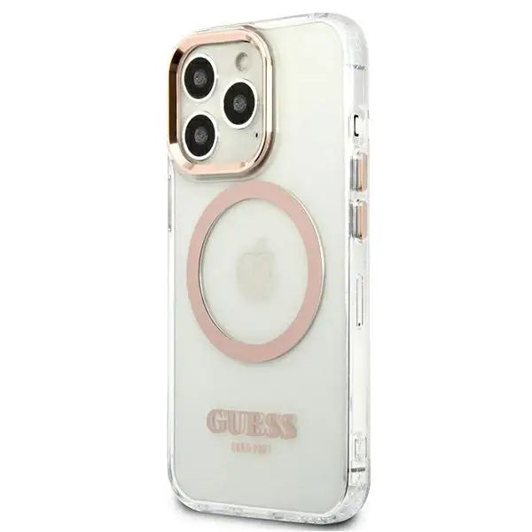 Guess GUHMP13LHTRMD iPhone 13 Pro / 13 6.1 ’gold / gold hard case Metal Outline Magsafe - Cell phone cases