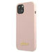 Guess GUHMP13MLSLMGLP iPhone 13 6.1’’ light pink/light pink hardcase Silicone Script Gold Logo Magsafe - Cell phone