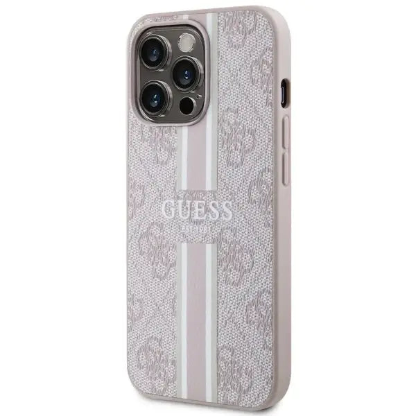 Guess GUHMP13XP4RPSP iPhone 13 Pro Max 6.7’’ pink/pink hardcase 4G Printed Stripes MagSafe - Cell phone cases