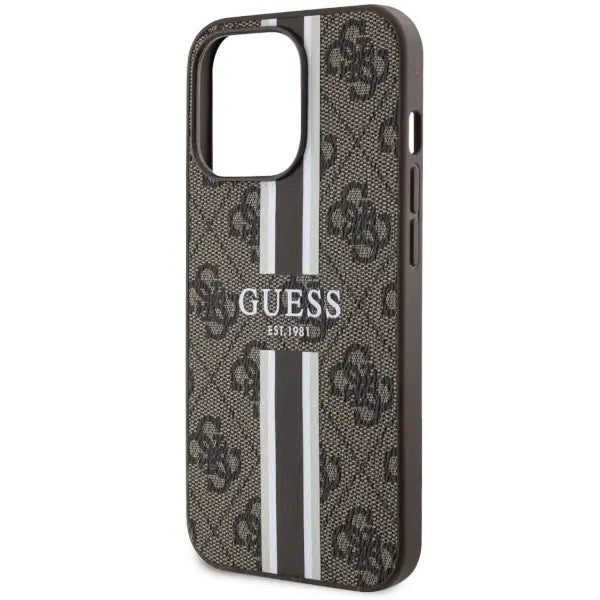 Guess GUHMP13XP4RPSW iPhone 13 Pro Max 6.7’’ brown/brown hardcase 4G Printed Stripes MagSafe - Cell phone cases