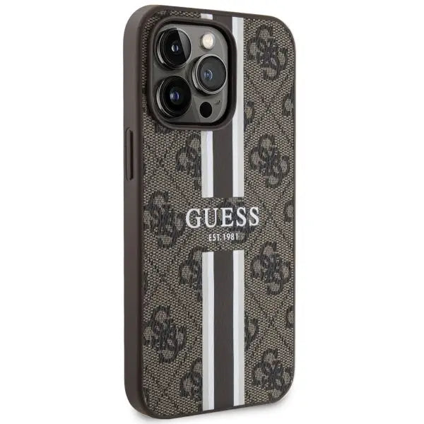 Guess GUHMP13XP4RPSW iPhone 13 Pro Max 6.7’’ brown/brown hardcase 4G Printed Stripes MagSafe - Cell phone cases