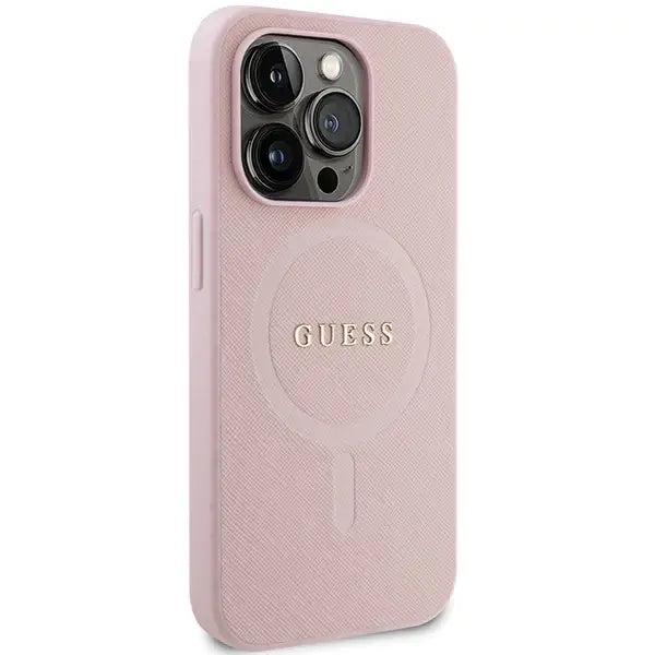 Guess GUHMP13XPSAHMCP case for iPhone 13 Pro Max - pink Saffiano MagSafe - Cell phone cases and covers<<<HurtelXML