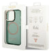 Guess GUHMP14LHTCMA iPhone 14 Pro 6.1’’ green/khaki hard case Gold Outline Translucent MagSafe - Cell phone cases