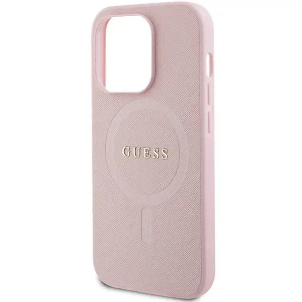 Guess GUHMP14LPSAHMCP case for iPhone 14 Pro - pink Saffiano MagSafe - Cell phone cases and covers<<<HurtelXML