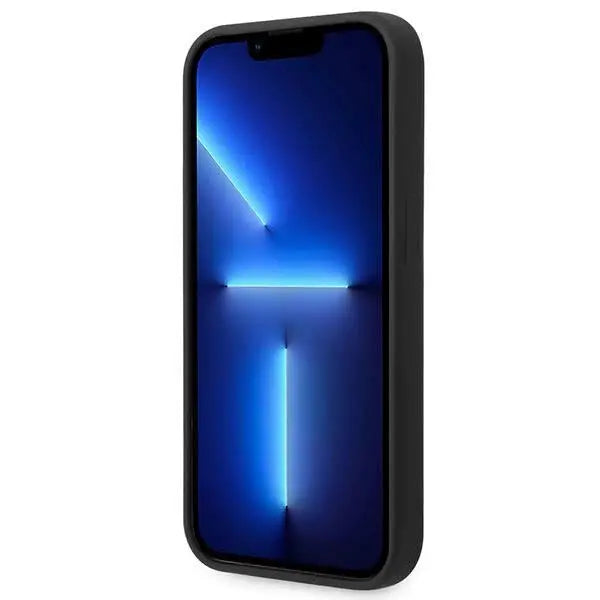 Guess GUHMP14LSBPLK iPhone 14 Pro 6.1’’ black/black hard case Silicone Logo Plate MagSafe - Cell phone cases