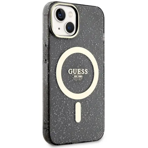 Guess GUHMP14MHCMCGK iPhone 14 Plus 6.7’’ black/black hardcase Glitter Gold MagSafe - Cell phone cases