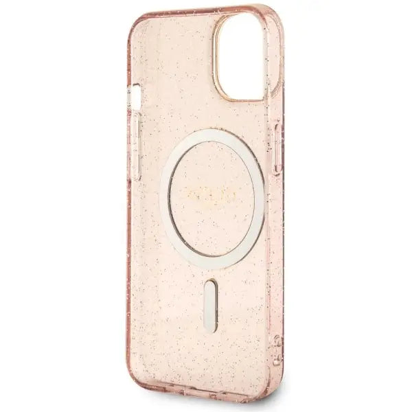 Guess GUHMP14MHCMCGP iPhone 14 Plus 6.7’’ pink/pink hardcase Glitter Gold MagSafe - Cell phone cases