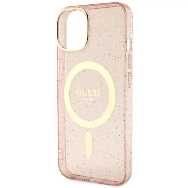 Guess GUHMP14MHCMCGP iPhone 14 Plus 6.7’’ pink/pink hardcase Glitter Gold MagSafe - Cell phone cases