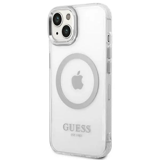 Guess GUHMP14MHTRMS iPhone 14 Plus 6.7’’ silver/silver hard case Metal Outline Magsafe - Cell phone cases