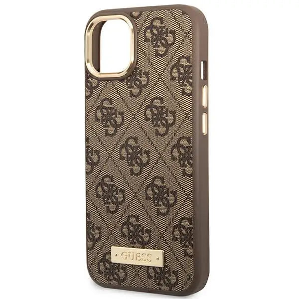 Guess GUHMP14MU4GPRW iPhone 14 Plus 6.7 ’brown / brown hard case 4G Logo Plate MagSafe - Cell phone cases