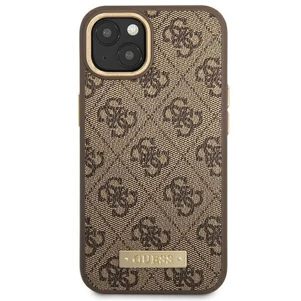 Guess GUHMP14MU4GPRW iPhone 14 Plus 6.7 ’brown / brown hard case 4G Logo Plate MagSafe - Cell phone cases