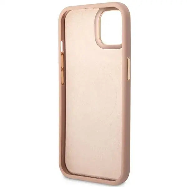 Guess GUHMP14SSAPSTP iPhone 14 6.1’’ pink/pink hardcase Peony Logo Plate MagSafe - Cell phone cases