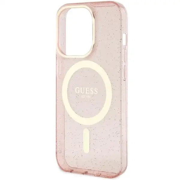 Guess GUHMP14XHCMCGP iPhone 14 Pro Max 6.7’’ pink/pink hardcase Glitter Gold MagSafe - Cell phone cases