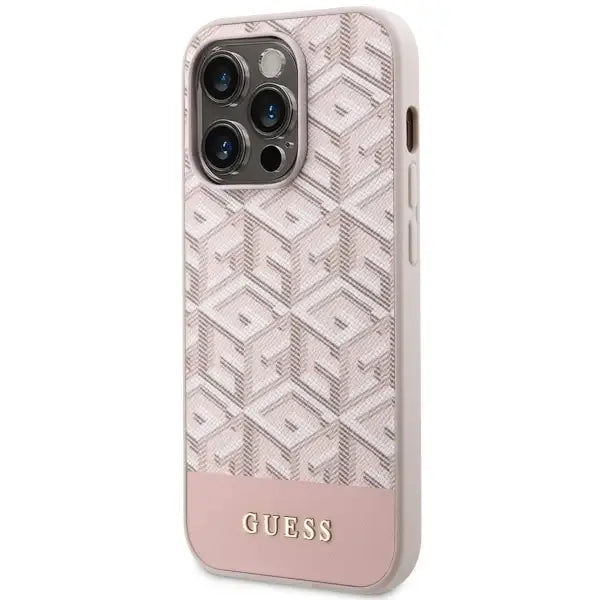 Guess GUHMP14XHGCFSEP iPhone 14 Pro Max 6.7’’ pink/pink hard case GCube Stripes MagSafe - Cell phone cases