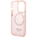 Guess GUHMP14XHTCMP iPhone 14 Pro Max 6.7’’ pink/pink hard case Gold Outline Translucent MagSafe - Cell phone cases