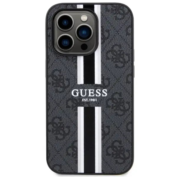 Guess GUHMP14XP4RPSK iPhone 14 Pro Max 6.7’’ black/black hardcase 4G Printed Stripes MagSafe - Cell phone cases