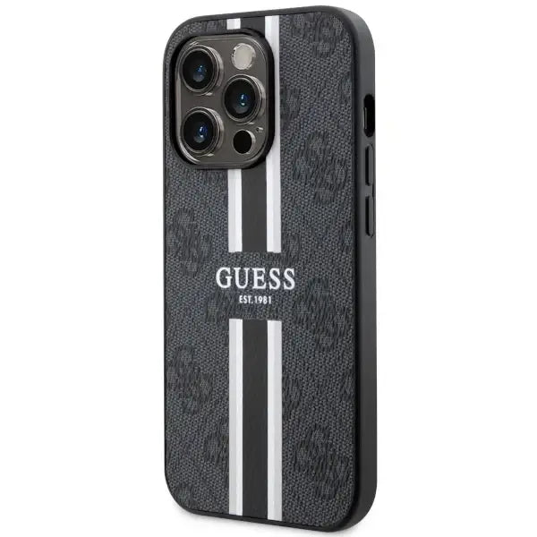 Guess GUHMP14XP4RPSK iPhone 14 Pro Max 6.7’’ black/black hardcase 4G Printed Stripes MagSafe - Cell phone cases