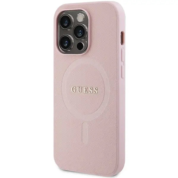 Guess GUHMP14XPSAHMCP case for iPhone 14 Pro Max - pink Saffiano MagSafe - Cell phone cases and covers<<<HurtelXML