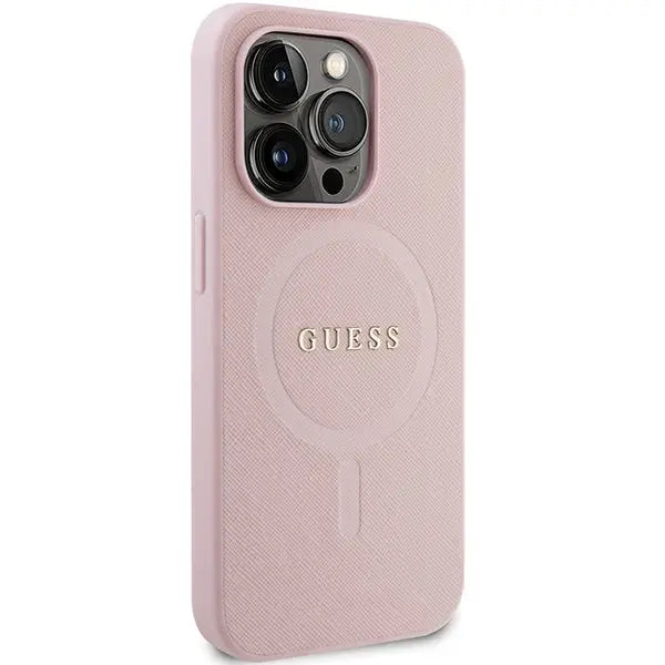 Guess GUHMP14XPSAHMCP case for iPhone 14 Pro Max - pink Saffiano MagSafe - Cell phone cases and covers<<<HurtelXML