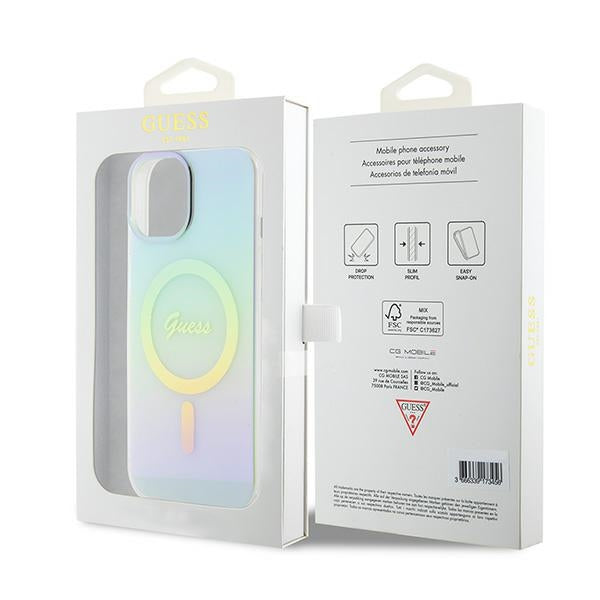 Guess GUHMP15SHITSQ iPhone 15 6.1’’ turquoise/turquoise hardcase IML Iridescent MagSafe - Cell phone cases