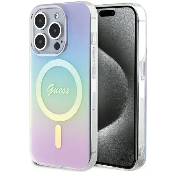 Guess GUHMP15XHITSU iPhone 15 Pro Max 6.7’’ purple/purple hardcase IML Iridescent MagSafe - Cell phone cases
