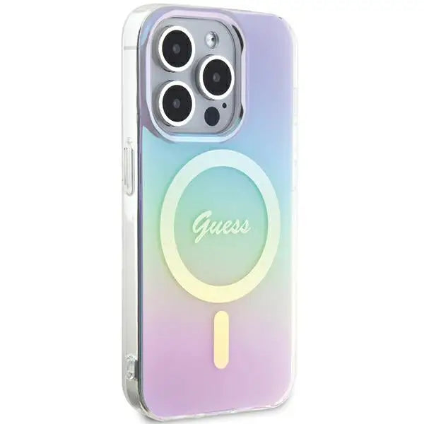 Guess GUHMP15XHITSU iPhone 15 Pro Max 6.7’’ purple/purple hardcase IML Iridescent MagSafe - Cell phone cases
