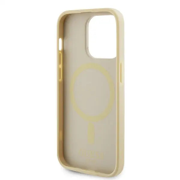 Guess GUHMP15XPSAHMCB iPhone 15 Pro Max 6.7’’ gold/gold hardcase Saffiano MagSafe - Cell phone cases