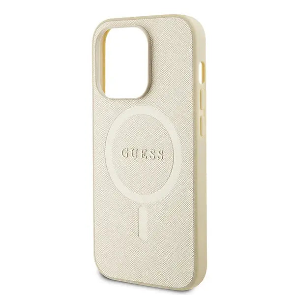 Guess GUHMP15XPSAHMCB iPhone 15 Pro Max 6.7’’ gold/gold hardcase Saffiano MagSafe - Cell phone cases