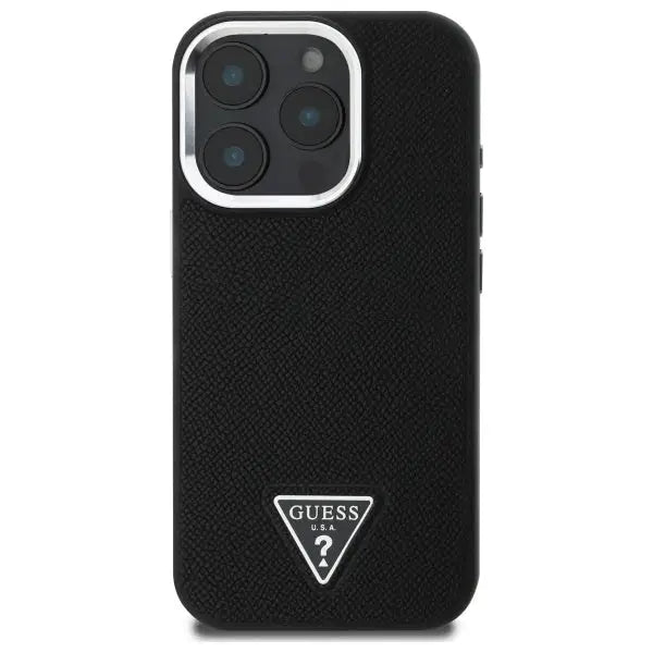 Guess GUHMP16XPGTSPSK iPhone 16 Pro Max 6.3’’ black/black hardcase Grained Triangle MagSafe - Cell phone cases