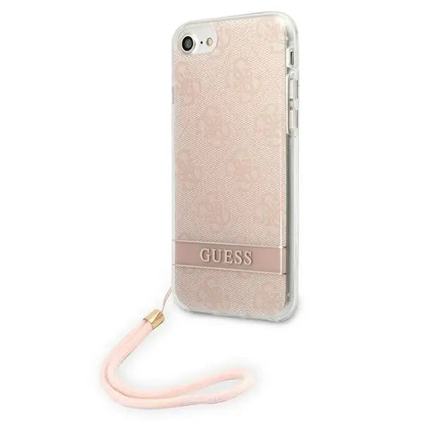Guess GUOHCI8H4STP iPhone SE 2022 / SE 2020 / 7/ 8 pink/pink hardcase 4G Print Strap - Cell phone cases