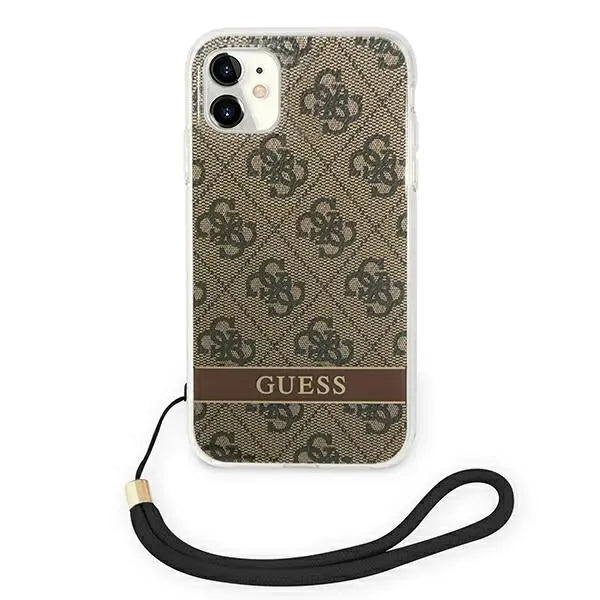 Guess GUOHCN61H4STW iPhone 11 brown/brown hardcase 4G Print Strap - Cell phone cases and covers<<<HurtelXML