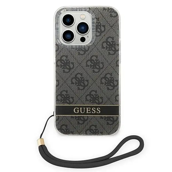 Guess GUOHCP14LH4STK iPhone 14 Pro 6.1 ’black / black hardcase 4G Print Strap - Cell phone cases and covers<<<HurtelXML