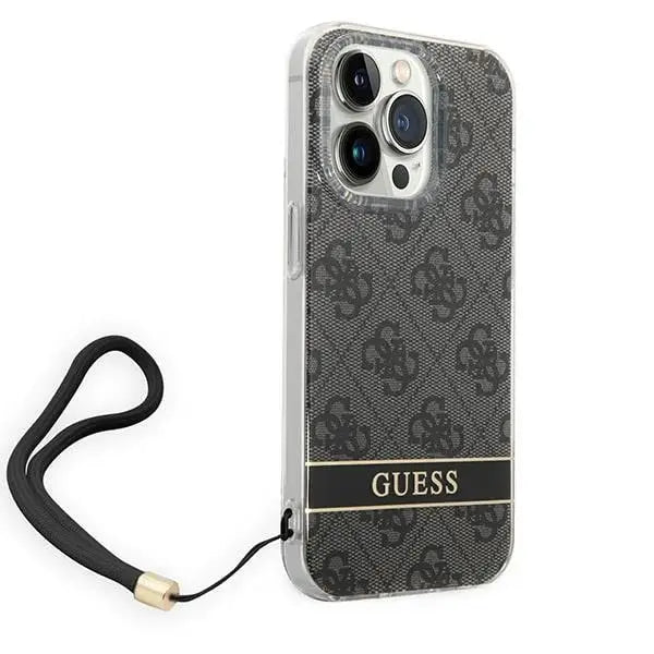 Guess GUOHCP14LH4STK iPhone 14 Pro 6.1 ’black / black hardcase 4G Print Strap - Cell phone cases and covers<<<HurtelXML