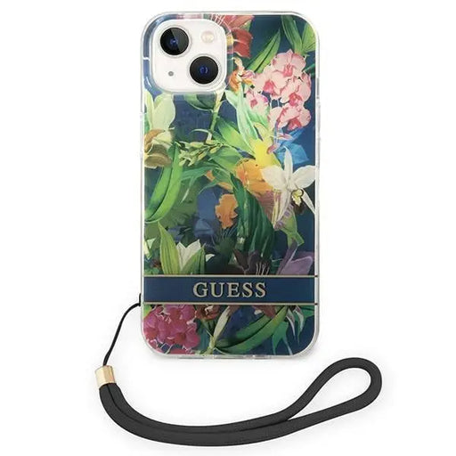 Guess GUOHCP14MHFLSB iPhone 14 Plus 6.7 ’blue / blue hardcase Flower Strap - Cell phone cases and covers<<<HurtelXML