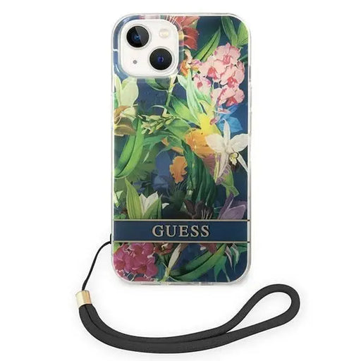 Guess GUOHCP14SHFLSB iPhone 14 6.1 ’blue / blue hardcase Flower Strap - Cell phone cases and covers<<<HurtelXML
