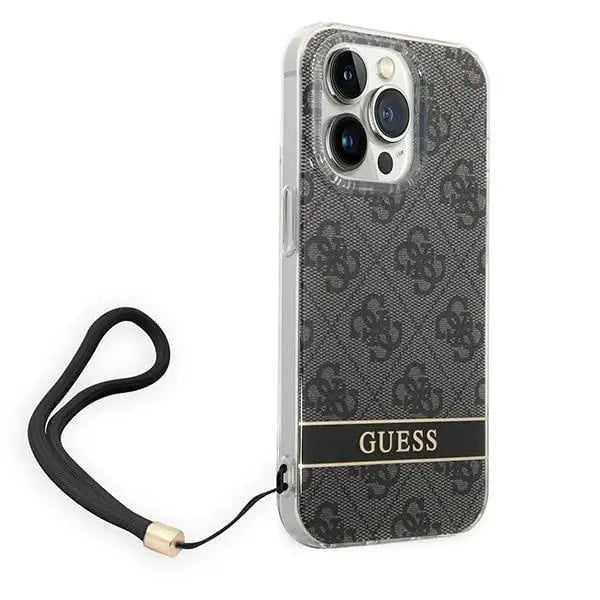 Guess GUOHCP14XH4STK iPhone 14 Pro Max 6.7’’ black/black hardcase 4G Print Strap - Cell phone cases